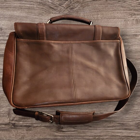 Genuine Coach Leather Laptop Attache Shoulder Case Bag in Brown - Picture 4 of 4